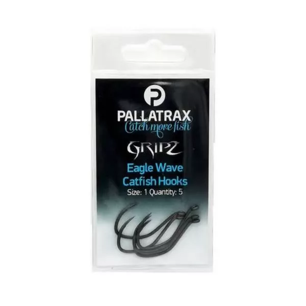 Pallatrax Gripz Catfish Hooks 1/0 Ušesni, Brez Bodice Kavelj za Soma 5 kos