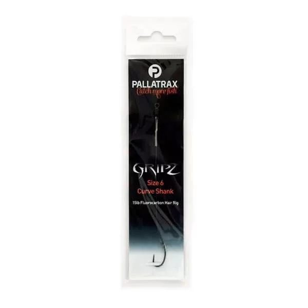 Pallatrax Gripz Curve Shank Hair Rigs 6 15lb Fluoro Predvezni trnek