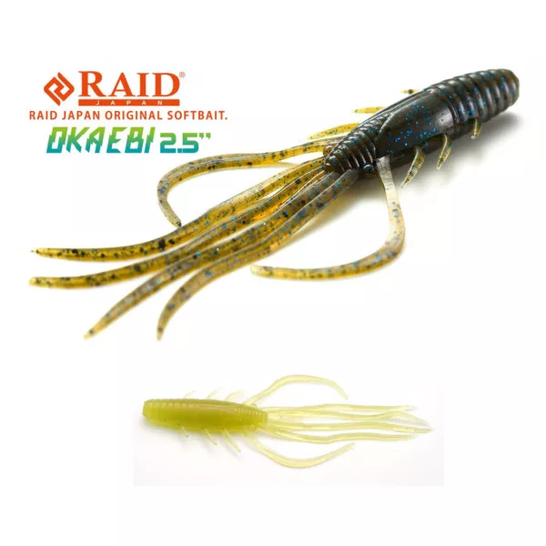 Raid Oka Ebi 6,3cm 072 Stealth Fish Plastična vaba 8 kosov