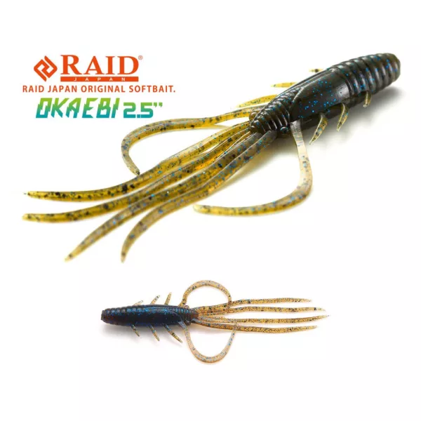 Raid Oka Ebi 6,3cm 020 Dark Cinnamon Blu Flk Plastična vaba 8 kosov