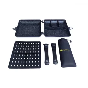   Ridgemonkey Connect Combi & Steamer Pekač in Parnik Set Granite Edition 2XL