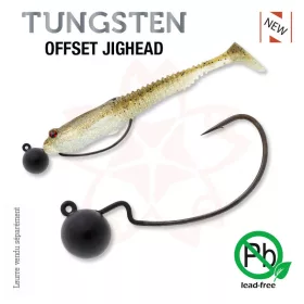   Sakura - TUNGSTEN OFFSET JIGHEAD 3/32 - 2,7G / Hook #2/0 x 2pcs (Black Color) - JIG glava