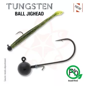  Sakura - TUNGSTEN BALL JIGHEAD 3/16 - 5,3G / Hook #2/0 x 2pcs (Black Color) - JIG glava