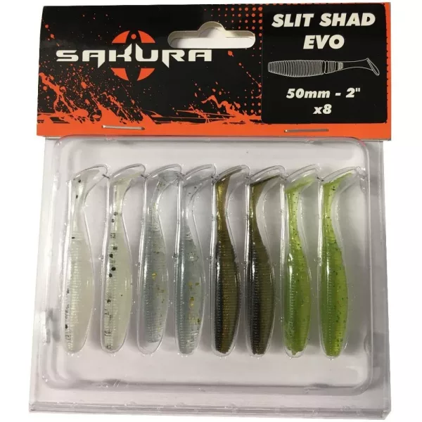 Sakura SLIT SHAD EVO 50 Gumijasta vaba Color Mix 50mm - 8db