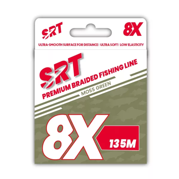 Sert Tresse 8x Srt Mahovo zelena Pletena Vrvica 0,12mm 135m