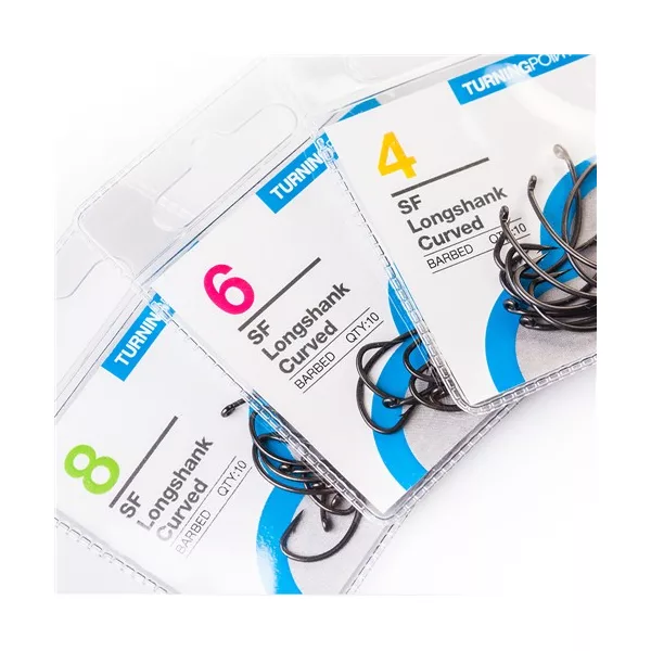 Spotted Fin Dolga gred, ukrivljen kavelj z brado velikost 8