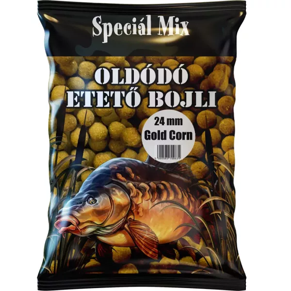 Speciál Mix 24mm Gold Corn Oldódó Etető Bojli 1kg