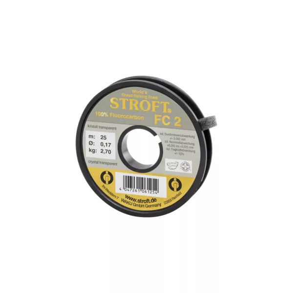 Stroft FC2 Kristálytiszta Áttetsző 0,17mm 25m Fluorocarbon Előkezsinór