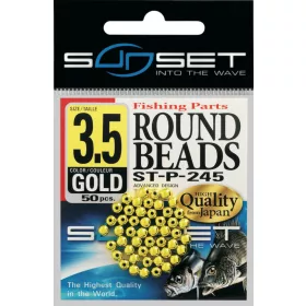 Sunset - HARD ROUND BEADS GOLD 4mm X40 - Gumijasta kroglica
