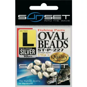   Sunset - HARD OVAL BEADS SILVER 8x3,8mm X20 - Gumijasta kroglica