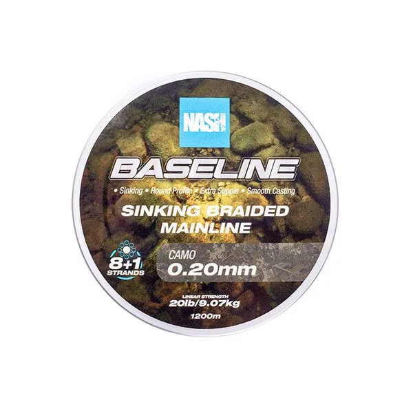 Nash Baseline Sinking Camo 0.20mm 1200m Pletena Glavna Vrvica