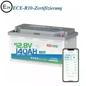   Redodo LiFePO4 12V 140Ah H190 BlueTooth Akkumulátor 26x16,8x21cm