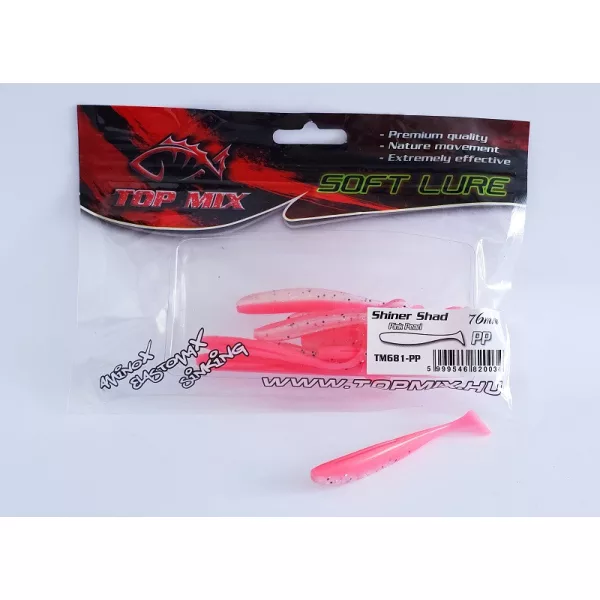 Top Mix Shiner Shad Pink Pearl 7,6cm Plastična vaba 10 kos