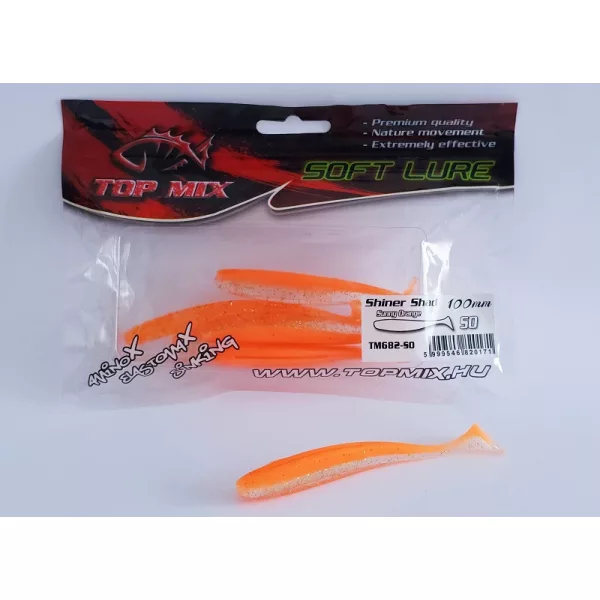 Top Mix Shiner Shad Sunny Orange 10,0cm Plastična Vaba 6kos