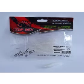   Top Mix Shiner Worm White Pearl 6,0cm plastična črvasta vaba 10db