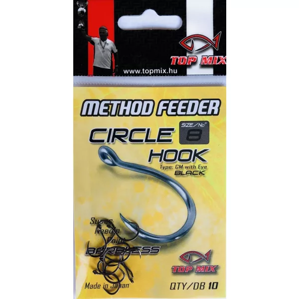 Top Mix Metod Feeder Circle 8 Z ušesom, brez ostja Krapolovni trnek 10 kosi