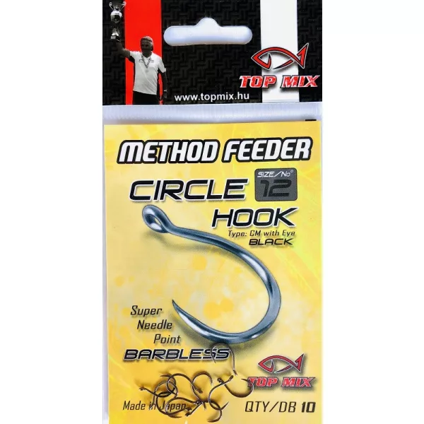Top Mix Metod Feeder Circle 12 Z ušesom, brez ostja Krapolovni trnek 10 kosi