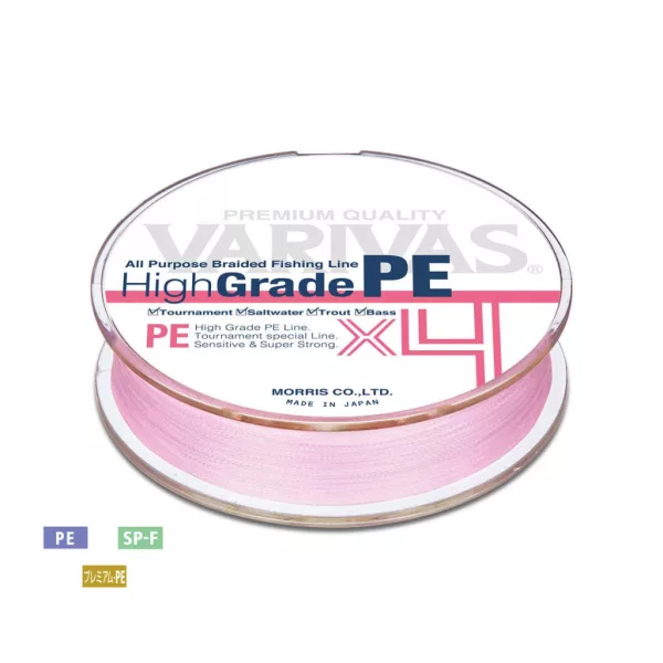 Varivas High Grade PE X4 Milky Pink 100m #1,5 0,205mm 25lb Pletena glavna vrvica