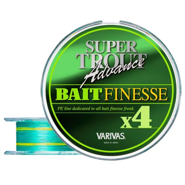 Varivas Super Trout Advance Bait Finesse PE X4 100m #0,5 0,117mm 9,0lb Green Fluo Pletena glavna vrvica