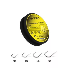   Nytro NTO4 Commercial 12 0,15mm 20cm Előkötött Lapkás, Szakáll Nélküli Horog 8db