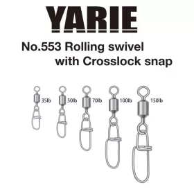 Yarie 553 Crosslock Snap 35lb Vrtljiva vponka 6 kos