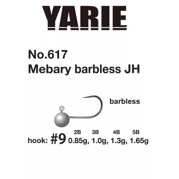 Yarie 617 Mebary Barbless 9 1,65gr Jig Glava 5 kos