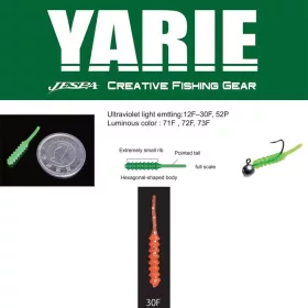   Yarie Amibaits 691 2,3cm 30F Orange/Silver Glitter Gumijasta vaba 14 kos