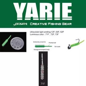  Yarie Amibaits 691 2,3cm 71F Sirasu Glow/Red Glitter Gumijasta vaba 14 kos