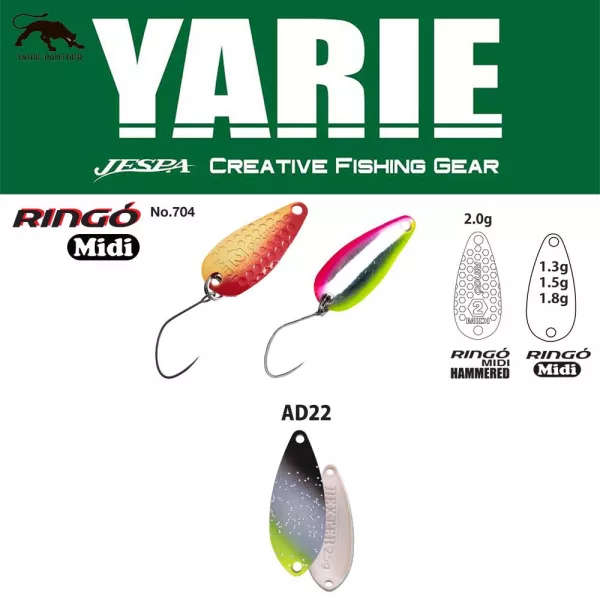 Yarie 704 Ringo Midi 1,8gr AD22 Saber Silver Žlica vaba