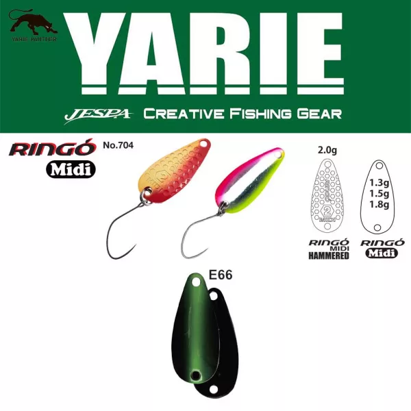 Yarie 704 Ringo Midi 1,8gr E66 Fits Green Žlica Vaba