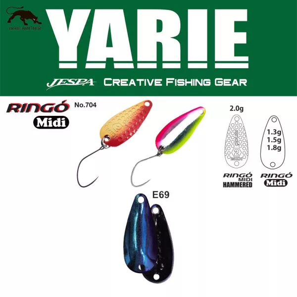 Yarie 704 Ringo Midi 1,8gr E69 Fire Blue žlica bleščeč