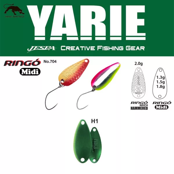 Yarie 704 Ringo Midi 1,8gr H1 Green Metallic žlica bleščeč