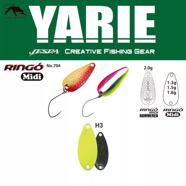 Yarie 704 Ringo Midi 1,8gr H3 Chart Glitter žlica bleščeč