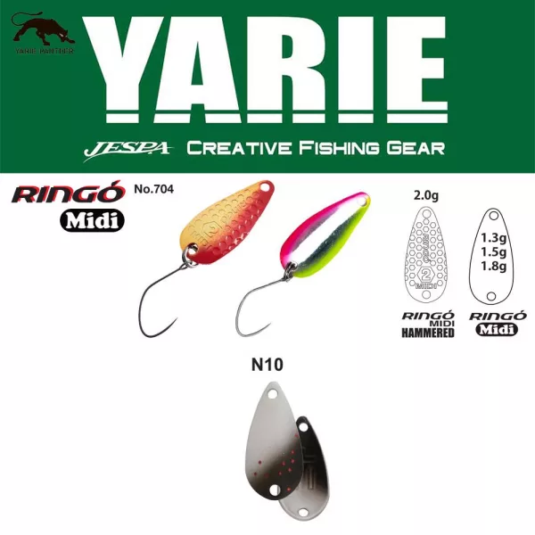 Yarie 704 Ringo Midi 1,8gr N10 Black Slash Žlica