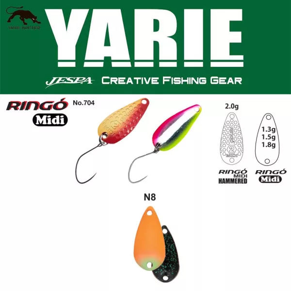 Yarie 704 Ringo Midi 1,8gr N8 AG Carrot/Black Žlica