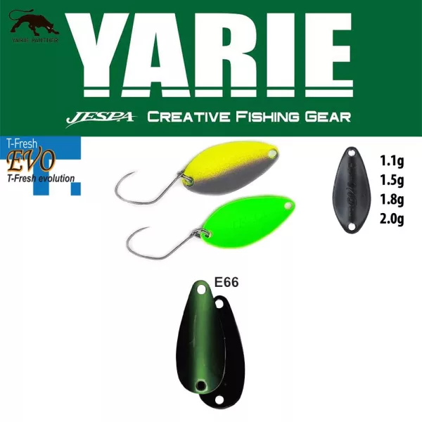 Yarie 710T T-Fresh Evo 2,0gr E66 Fits Green Žlica Vobler